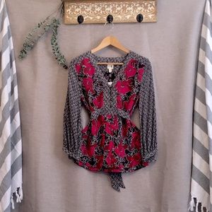 NWT Anthropologie 100% silk tie back tunic, US women’s 2.